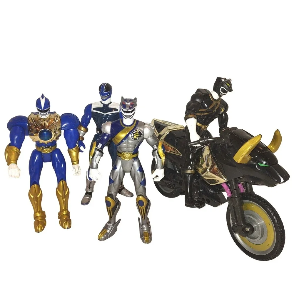 Power Rangers Wild Force Figure Lot 2000s Lunar Wolf Blue Warrior Black Bison